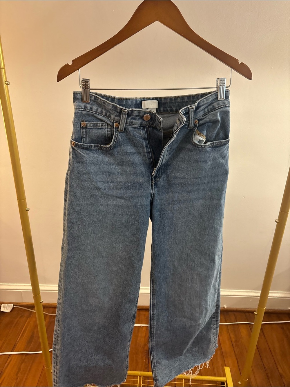 H&M Wide-Leg Jeans in Faded Blue